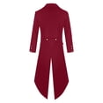 thumbnail image 4 of Havenx Tailcoat Jacket for Men Halloween Medieval Coats Renaissance Victorian Jacket Tailcoat Vintage Gothic Steampunk Cosplay Costume,Red M, 4 of 4