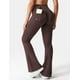 thumbnail image 2 of Leggins YEOREO Brittany Flare con bolsillos para mujer, color marrón ciruela, 2 of 6