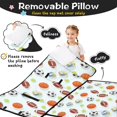 thumbnail image 3 of Football and Basketball White Pattern Teens Toddler Nap Mat with Pillow, Sleeping Mat Bag for Preschool Daycare 51"x22", 3 of 6