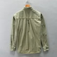 thumbnail image 2 of Winter Fall Fashion Men's Multi Pocket Patchwork Vintage Cargo Shirt Solid Color Long Sleeve 100% Cotton Loose Daily Tops Blouse, 2 of 6