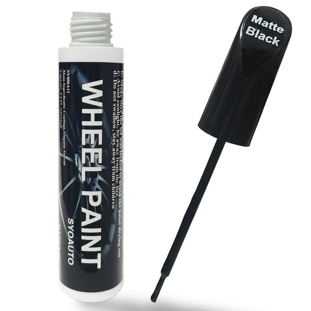 Pintura de retoque para llantas SYOAUTO, negro satinado, negro mate