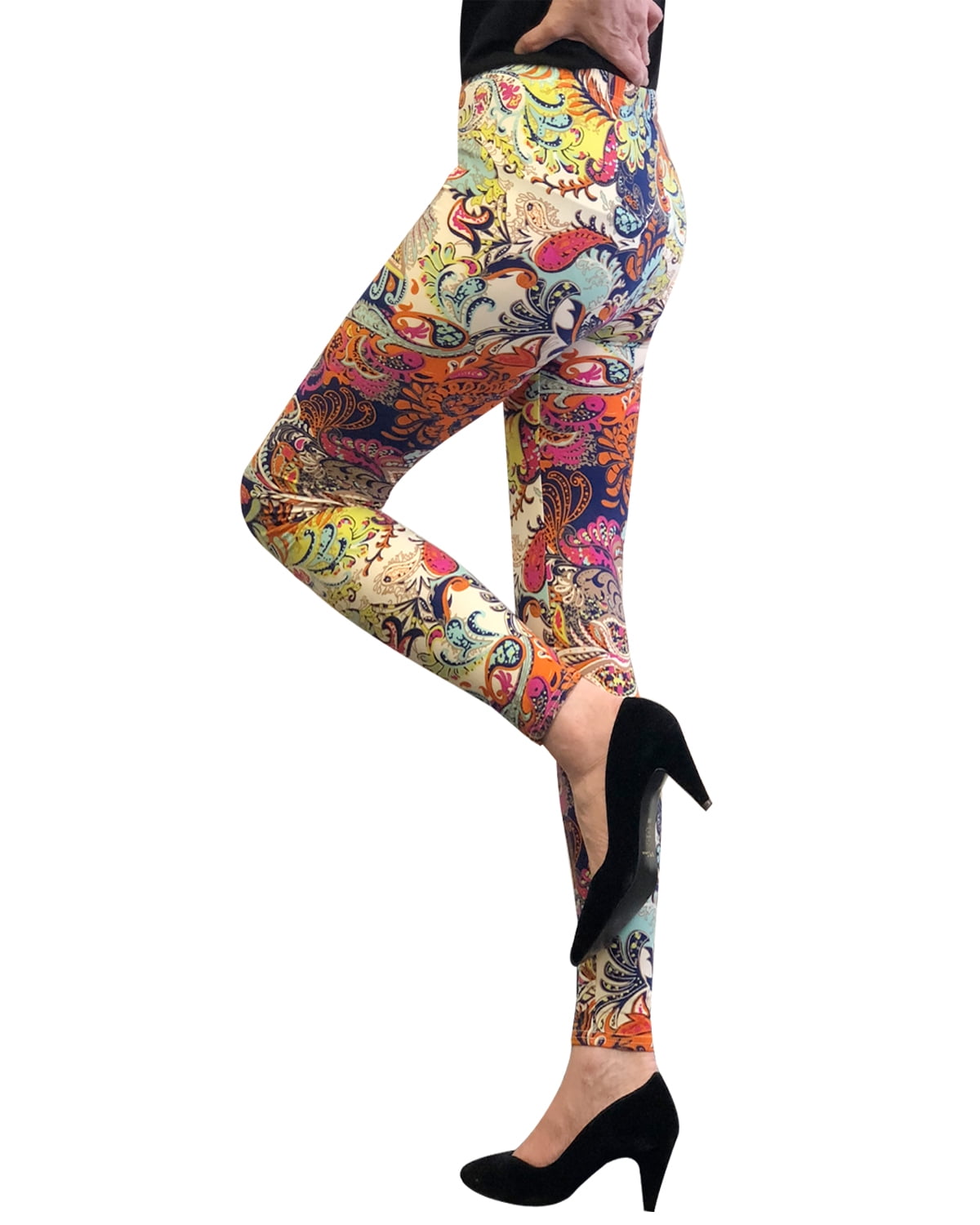 Wrapables Women’s Ultra-Soft and Stretchy Printed Leggings for Activewear and Workout
