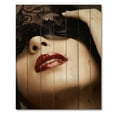 thumbnail image 3 of Designart 'Portrait Of Modern Girl With Mask' Modern Print on Natural Pine Wood, 3 of 5