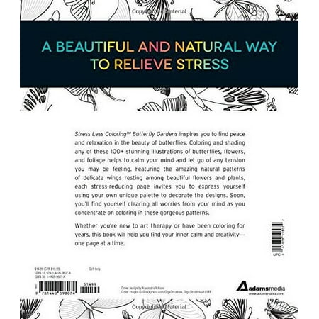 Stress Less Coloring - Butterfly Gardens: 100+ Coloring Pages for Peace and Relaxation