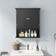 thumbnail image 2 of Costway Wall Mount Bathroom Cabinet Storage Organizer Medicine Cabinet Black, 2 of 10