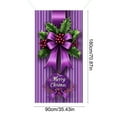 thumbnail image 3 of YWIYIUD 1Pcs Christmas Bow Door Banner Holiday Berry Photography Background Winter Christmas Purple Decoration for Front Door Porch Xmas Party Decor NewYear Supplies 71x35 Inches, 3 of 6