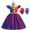 Red, variant on BENJAMJAM 4-11Y Clown Costume Dress with Red & Blue Stripes Ruffle Sleeves & Colorful Gloves Party & Role-Play Outfits