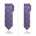 thumbnail image 3 of Jacob Alexander Men's Woven Floral Pattern Slim 2.5 inch Width Neck Tie - Purple Black, 3 of 7