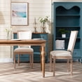 thumbnail image 5 of Armless French Dining Chair Farmhouse Dining Room Chairs Set of 2, Tufted Kitchen Chairs Upholstered Side Chair, Beige, 5 of 8