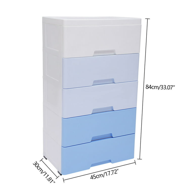 ANQIDI 6 Plastic Drawer Chest Dresser Storage Box Bedroom Tower Closet  Organizer Furniture Cabinet with 4 Wheels (Pink)