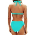thumbnail image 2 of ZAHNGWQ Women Two Piece Bathing Suits Push Up Bikini Set Halter Swimsuit Vintage Swimwear Aqua, 2 of 7