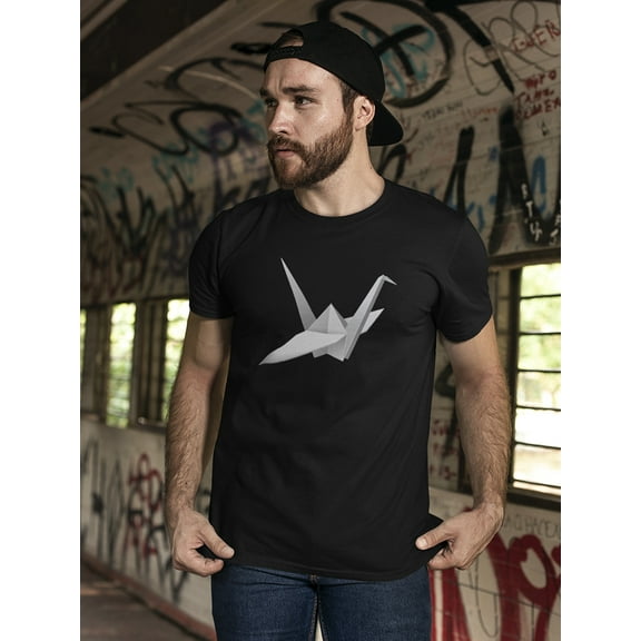 Simple Art Origami Bird T-Shirt Men -Image by Shutterstock, Male x-Large