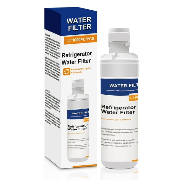 1 Pack Refrigerator Water Filter Replacement for LT1000PCS, LFXS26596S, LFXS28596S, LFXC22526S, ADQ74793501, ADQ74793502, ADQ747935, MDJ64844601, Reducing Chlorine in Fresh Air