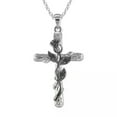 thumbnail image 5 of HOOUN Romantic Rose Cross Pendant Lucky Necklace Bib Chain Flower Jewelry Women Gift-Silver, 5 of 9