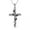 Black, variant on Romantic Rose Cross Pendant Lucky Necklace Bib Chain Flower Jewelry Women Gift-silver chain 1pc 20"