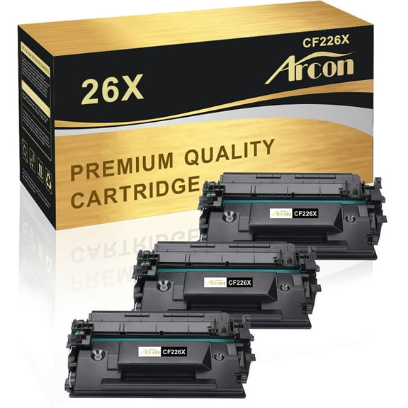 Arcon 3-Pack Compatible Toner for HP 26X CF226X 26A CF226A works with LaserJet Pro MFP M426fdn M426dw M426fdw Pro M402dn M402n M402d M402dw Printers (Black)