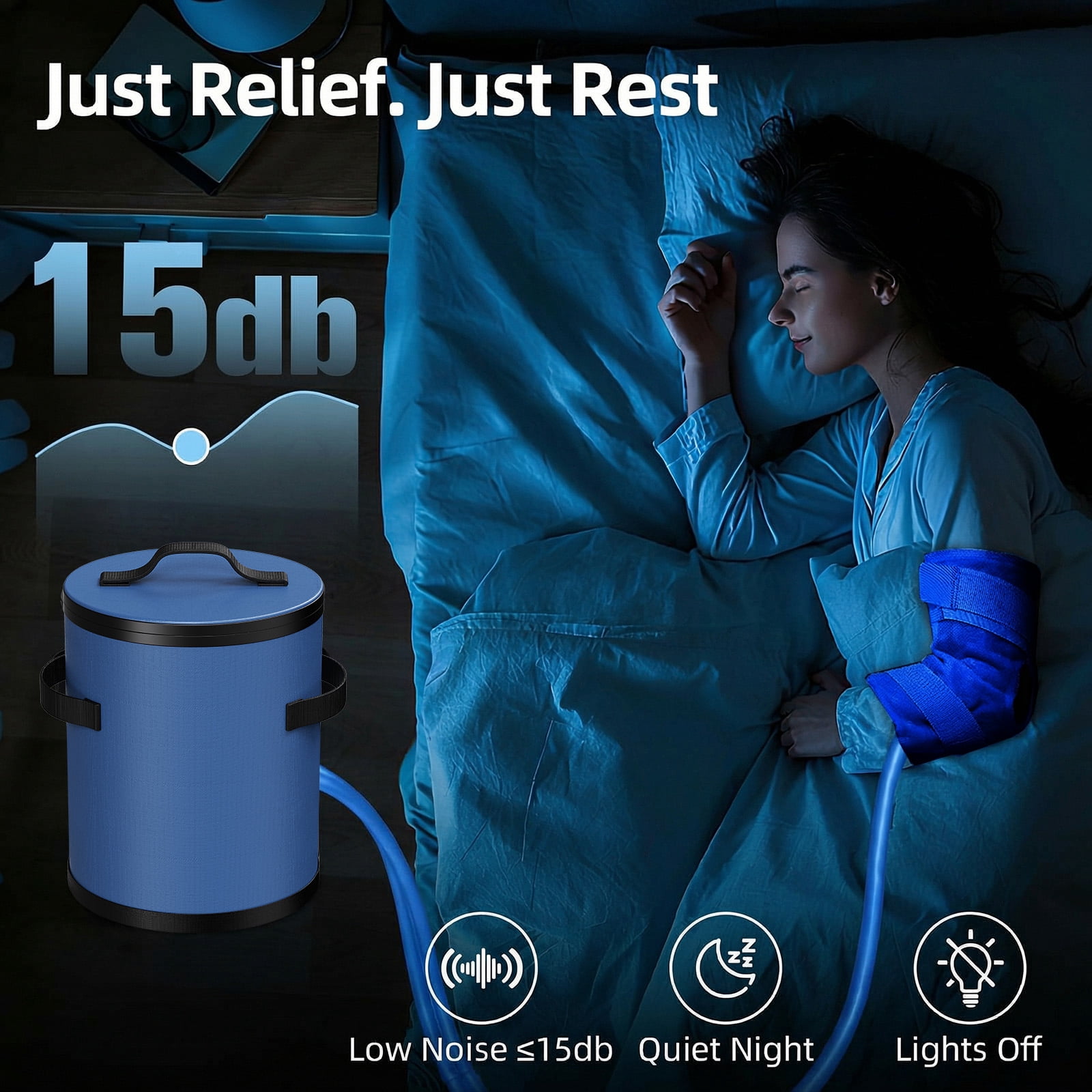 Cold Therapy Machine, Ice Machine for Knee After Surgery, cryotherapy Systerm with Pump, Adjustable Timer, Ideal for Knee Replacement Recovery, ACL,Swelling, Sprains, and Other Injuries (Blue)