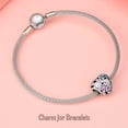 thumbnail image 5 of 925 Sterling Silver Charm for Bracelets Pansy Flower Heart Miss You Bead Charms Women Bracelet Charm, 5 of 7
