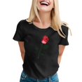 thumbnail image 1 of SZXZYGS T-Shirts pour Femmes Coton Grande Taille T-Shirt Mignon Col Rond Manches Courtes Été 2024, 1 of 4