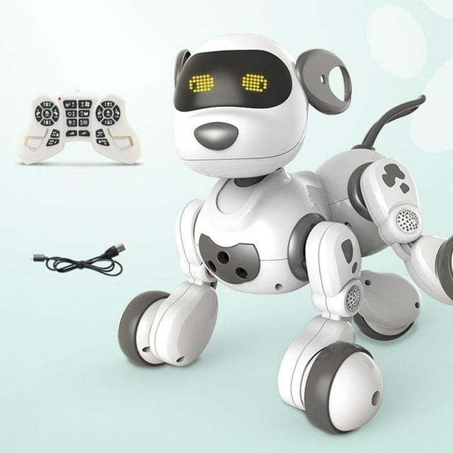 Robots de baile para niños, juguete de perro robot de control remoto, baile, canto, juguete de mascota de perro robot electrónico, para niños, todas Negro CUTICAT Juguetes robóticos
