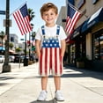 thumbnail image 2 of Heydday Kids American Flag Bibs Overalls Boy Girl 4th of July Outfits Adjustable Straps Coveralls Patriotic Romper Jumpsuits, 2 of 6