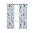 thumbnail image 7 of Valentine's Day Blue Blackout Curtains for Bedroom, Spring Love Leaves Botanical Thermal Insulated Kitchen Drapes with Grommets, Light Blocking Window Treatment, 2 Panels 42" x 45", 7 of 7