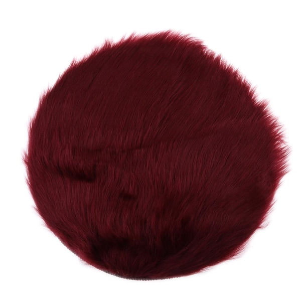 Alfombra de piel de oveja lisa y esponjosa de 3 cm/4 cm, lavable, tamaño pequeño. Vino Tinto 3cm