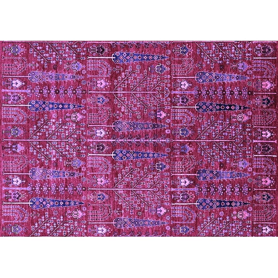 Ahgly Company Indoor Rectangle Oriental Purple Industrial Area Rugs, 5' x 8'