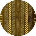 thumbnail image 1 of Ahgly Company Machine Washable Indoor Round Abstract Yellow Modern Area Rugs, 3' Round, 1 of 4