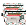 thumbnail image 2 of 2 Pack Flip Folders with Clear PVC Window Binder Pouches 3-Ring Binder Organizer for Office & Home Peach Holly Leaves and Berries, 2 of 6