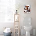 thumbnail image 3 of d Funny Bathroom Canvas Wall Art Set of 3, Cute Highland Cow Wall Decor Paintings, Vintage Rustic Animal Pictures Prints Farmhouse Home Decor for Restroom Toilet 16x24 inch, 3 of 7