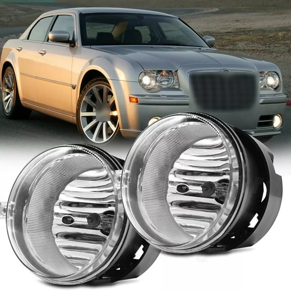 CHUSYYRAY Pair fit Chrysler 300 2006-2009 Bumper Fog Light Assembly Clear Lens Lamps