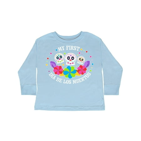 

Inktastic My 1st Dia De Los Muertos with Sugar Skulls and Flowers Gift Toddler Boy or Toddler Girl Long Sleeve T-Shirt