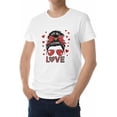 thumbnail image 1 of T-Shirts for Men, Girl Bow Love Heart Crew Neck Cotton T-Shirt Men's Short Sleeve Valentine's Day Red Hearts, 1 of 8