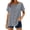 Gray, variant on Women's Cotton Linen Top, Short Sleeve Round Neck Button Down Long Length Cardigan, Cute & Casual Summer Shirt for Layering, Beach Cover Up, and Vacation Wear-Blackish Green