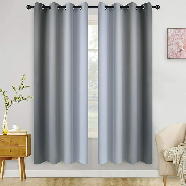 Innerwin Rideau de Fenêtre, Tentures Écoénergétiques, Protection UV, Occultant, Rideaux Modernes, Panneau à Oeillets Isolé Thermiquement, Intimité, Vert Pâle L:54"x H:84 Pouces/ 137cm*213cm