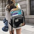 thumbnail image 6 of ALAZA Clear Backpack Dolphins Sunset PVC Transparent BookBag, 6 of 7