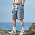thumbnail image 4 of New men's workwear denim shorts, loose and trendy American retro youth summer capris casual denim shorts, 4 of 25