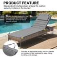 thumbnail image 5 of Chaise Lounge Cushion Outdoor Set of 2, Foldable Lounge Chair Cushions with Straps, Lounger Cushions for Outdoor Furniture, 80''Lx26''W (Gray), 5 of 8