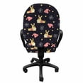 thumbnail image 3 of Cartoon Office Chair Slipcover, Snowy Cheerful Dog Cozy Hat and Stars, Protective Stretch Decorative Fabric Cover, Standard Size, Dark Purple Dried Rose, by Ambesonne, 3 of 5