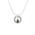 thumbnail image 2 of Delight Jewelry Silvertone Green Christmas Light Silvertone Grandmother Ring Charm Necklace, 18", 2 of 4