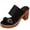 Slipper - Black, variant on Heeled Sandals for Women Open Toe Slip On Mules Chunky Block Heel Dressy Slides with Side Buckle Accent Evening Party Wedding Guest Footwear Summer Shoes