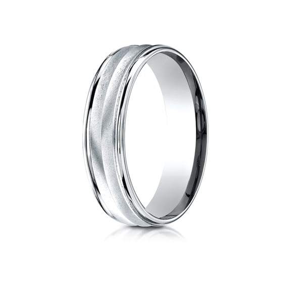 Benchmark� 14k Gold 6mm Comfort-fit Chevron Design High Polished Round Edge Carved Design Wedding Band Ring
