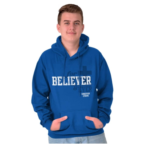 For Believer and Ever Religious Unisex Plus Fleece Graphic Hoodie Brisco Brands 4X