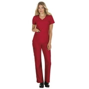 Koi Becca V Neck Scrub Top, Ruby, M