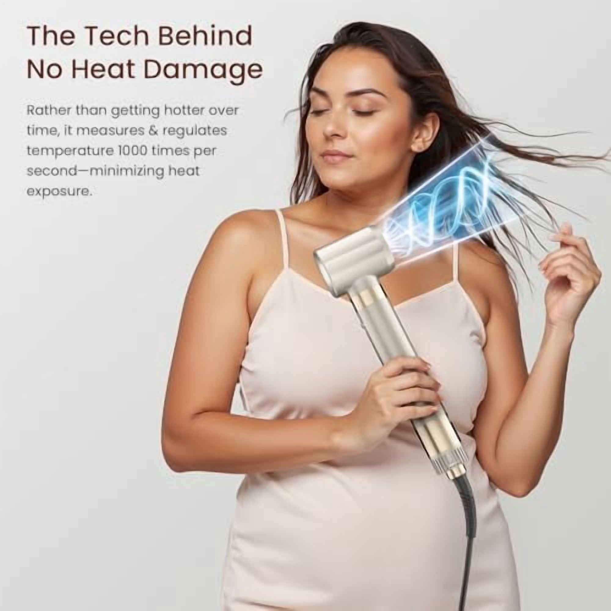 5 in 1 Hot Air Styler, Professional Frizz-Free Blow Dryer Brush, Fast Drying Hair Dryer, No Heat Damage - Champagne