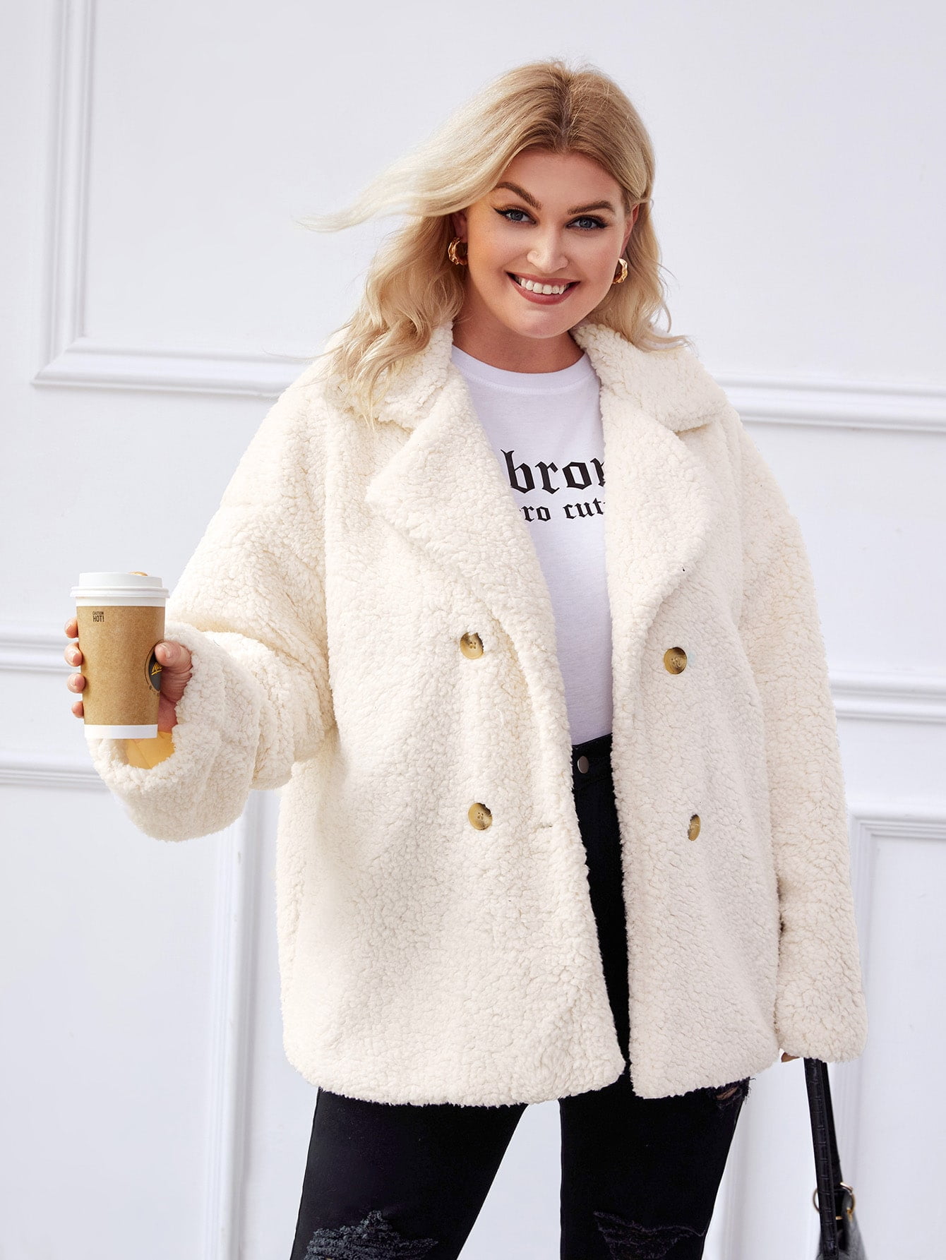 Women's Plus Size Double Breasted Lapel 