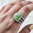 thumbnail image 2 of Natural Green Copper Turquoise Ring, Turquoise Ring, December Birthstone, 3 Twisted Band, 925 Sterling Silver, Womens Ring, Christmas, Thanksgiving, Handmade, Statement Jewelry, Natural Turquoise Ring, 2 of 6