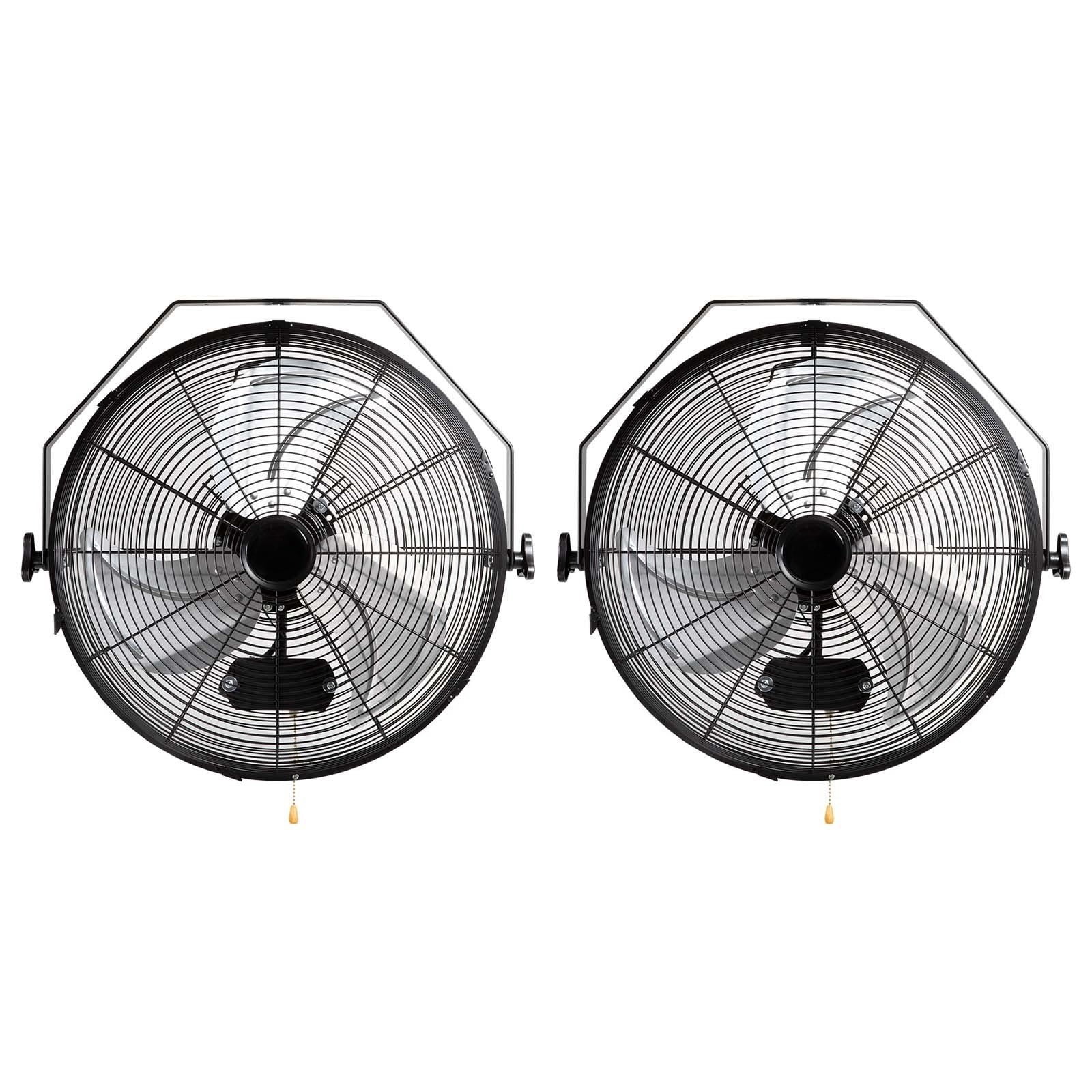 Wall Mount Fan, 2-Pack 18 Inch Industrial High Velocity Fan, Waterproof, 3 Speed Settings, Max 4000 CFM for Warehouse, Greenhouse, Workshop, Basement, Garage, Indoor Commercial and Residential Use