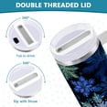 thumbnail image 5 of 30 oz Insulated Stainless Steel Tumbler Double Wall Stainless Steel Tumbler with 2-Way Drinking Blue-purple Snowflakes, 5 of 9